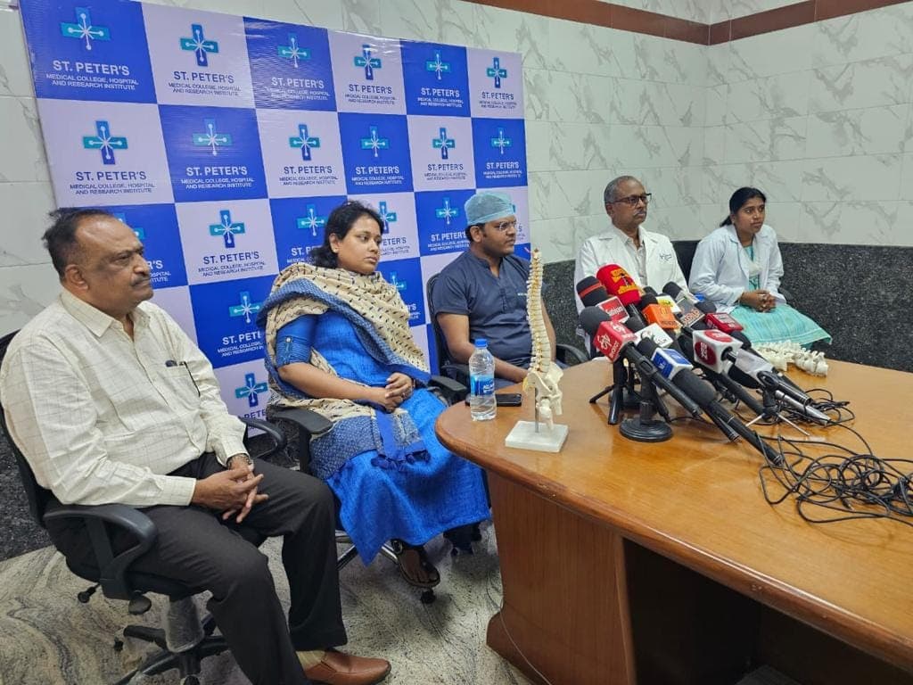 Media Briefing — Addressing the press on advances in spinal cord surgery.